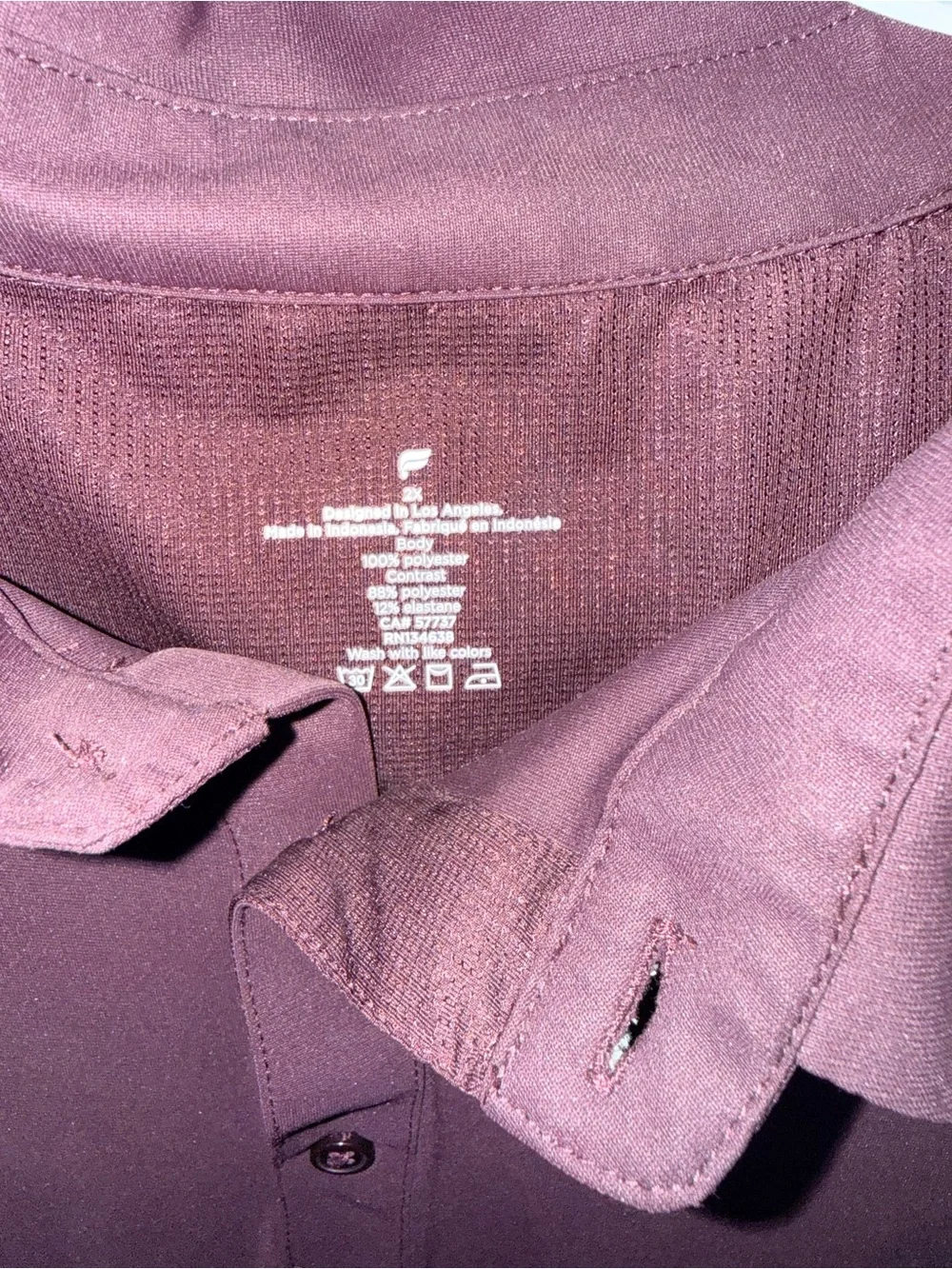 Fabletics Men's Polo in Plum